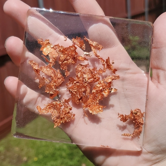 Handmade Rose Gold Resin Coaster Set of 2 - Picture 3 of 6